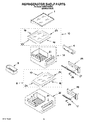 REFRIGERATOR SHELF PARTS Diagram and Parts List for KSSP36QMS03  KitchenAid Refrigerator
