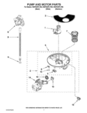 PUMP AND MOTOR PARTS Diagram and Parts List for WDF530PLYB2  Whirlpool Dishwasher