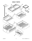 SHELF PARTS Diagram and Parts List for KBRC36FTS07  KitchenAid Refrigerator