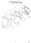 OVEN DOOR Diagram and Parts List for RMC305PDQ4  Whirlpool Microwave Oven Combo