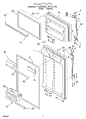 DOOR Diagram and Parts List for ET21PKXFW01  Whirlpool Refrigerator