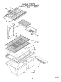 SHELF Diagram and Parts List for RT18DKXKT02  Roper Refrigerator