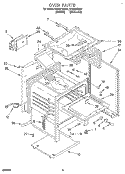 OVEN Diagram and Parts List for SF310PEAW1  Whirlpool Range