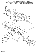 MOTOR AND ICE CONTAINER PARTS Diagram and Parts List for ED2FHEXST05  Whirlpool Refrigerator