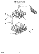 DISHRACK PARTS Diagram and Parts List for DP840SWPX2  Whirlpool Dishwasher