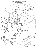 TUB ASSEMBLY Diagram and Parts List for DU830CWDB0  Whirlpool Dishwasher