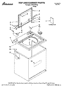 TOP AND CABINET PARTS Diagram and Parts List for NTW5700TQ0  Whirlpool Washer