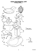 BASE AND PEDESTAL UNIT Diagram and Parts List for 5KSM5EER4  KitchenAid Mixer