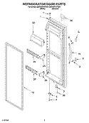 REFRIGERATOR DOOR Diagram and Parts List for 8ED20ZKXFW05  Whirlpool Refrigerator