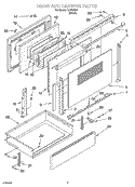 DOOR AND DRAWER PARTS Diagram and Parts List for GJP84901  Whirlpool Range
