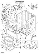 CABINET PARTS Diagram and Parts List for YGEQ9800PW2  Whirlpool Dryer