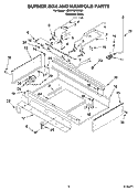 BURNER BOX AND MANIFOLD PARTS Diagram and Parts List for KDRP707RSS01  KitchenAid Range
