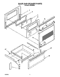 DOOR AND DRAWER Diagram and Parts List for FEP350YL0  Roper Range