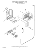 DISPENSER FRONT PARTS Diagram and Parts List for KSF26C4XYY01  KitchenAid Refrigerator