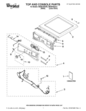 TOP AND CONSOLE PARTS Diagram and Parts List for WED97HEXL4  Whirlpool Dryer