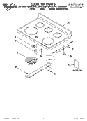 COOKTOP PARTS Diagram and Parts List for GR478LXPQ1  Whirlpool Range