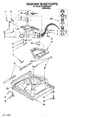 MACHINE BASE PARTS Diagram and Parts List for 8TLSQ9545LW1  Whirlpool Washer