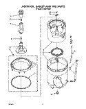 AGITATOR, BASKET AND TUB Diagram and Parts List for 3LA5801XXW0  Whirlpool Washer