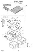 SHELF PARTS, OPTIONAL PARTS Diagram and Parts List for YET18RKXJW00  Whirlpool Refrigerator