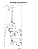 BRAKE AND DRIVE TUBE Diagram and Parts List for KAWE700TWH0  KitchenAid Washer