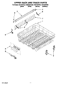 UPPER RACK AND TRACK PARTS Diagram and Parts List for KUDK03ITWH2  KitchenAid Dishwasher