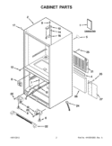 CABINET PARTS Diagram and Parts List for EB9FVHLWS03  Whirlpool Refrigerator
