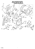 BULKHEAD Diagram and Parts List for LGR5644JT2  Whirlpool Dryer