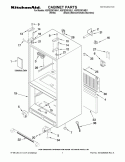 CABINET PARTS Diagram and Parts List for KBFS20EVBL1  KitchenAid Refrigerator
