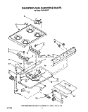 COOKTOP AND MANIFOLD, LIT/OPTIONAL Diagram and Parts List for FGP310VL3  Roper Range