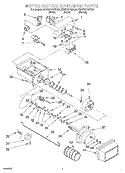 MOTOR AND ICE CONTAINER Diagram and Parts List for KSRS27FGBT03  KitchenAid Refrigerator