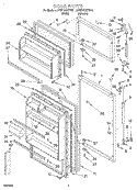 DOOR Diagram and Parts List for 3VET16GKFW01  Whirlpool Refrigerator