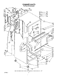CABINET Diagram and Parts List for ET18GKXSW03  Whirlpool Refrigerator