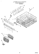 LOWER RACK Diagram and Parts List for KUDS25SHBS1  KitchenAid Dishwasher