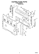 CONTROL PANEL PARTS Diagram and Parts List for IES356RD0  Inglis Range