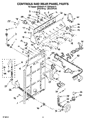CONTROLS AND REAR PANEL PARTS Diagram and Parts List for GSQ9669LW1  Whirlpool Washer