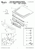 TOP AND CONSOLE PARTS Diagram and Parts List for YWED8300SB2  Whirlpool Dryer