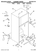 CABINET PARTS Diagram and Parts List for KTRC22EMWH01  KitchenAid Refrigerator