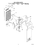 AIR FLOW Diagram and Parts List for GS2SHGXKT01  Whirlpool Refrigerator