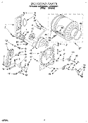 BULKHEAD Diagram and Parts List for LGR6646BW1  Whirlpool Dryer