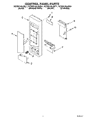 CONTROL PANEL Diagram and Parts List for KCMS185JBT1  KitchenAid Microwave