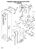 FREEZER LINER AND AIR FLOW PARTS Diagram and Parts List for KSSC48FMS01  KitchenAid Refrigerator