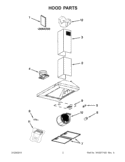 HOOD PARTS Diagram and Parts List for UXW7230BS0  Whirlpool Range Hood
