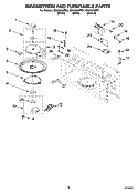 MAGNETRON AND TURNTABLE PARTS Diagram and Parts List for GH4155XPQ1  Whirlpool Microwave