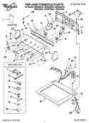 TOP AND CONSOLE PARTS Diagram and Parts List for GEQ9800PW1  Whirlpool Dryer
