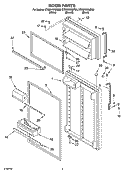 DOOR PARTS Diagram and Parts List for ET8MHKXMT00  Whirlpool Refrigerator