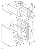 DOOR Diagram and Parts List for RT20AKXDW02  Roper Refrigerator