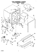 TUB ASSEMBLY Diagram and Parts List for DU890SWKT0  Whirlpool Dishwasher