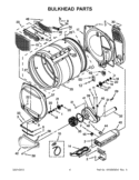 BULKHEAD PARTS Diagram and Parts List for 4GWED5500YW2  Whirlpool Dryer