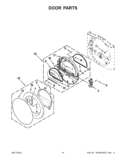 DOOR PARTS Diagram and Parts List for WGD9050XW2  Whirlpool Dryer