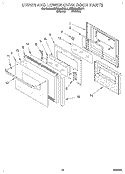 UPPER AND LOWER OVEN DOOR Diagram and Parts List for KEBS246BWH1  KitchenAid Wall Oven